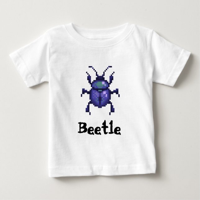Camiseta De Bebé Beetle purple pixel art (Anverso)
