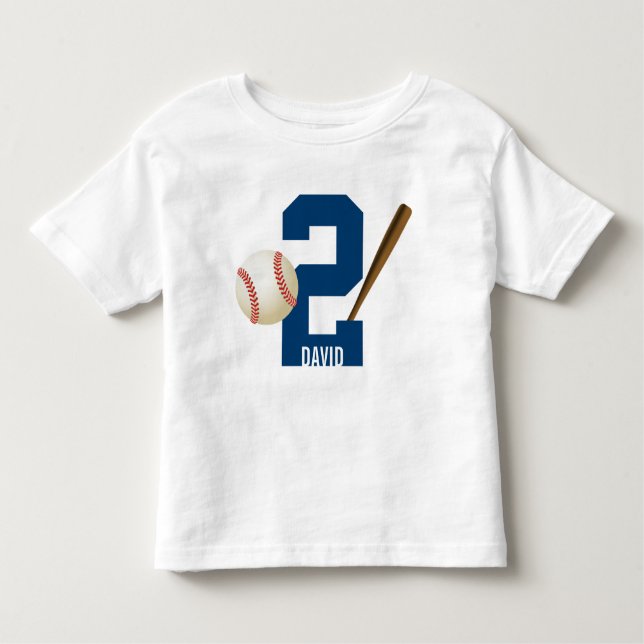 Camiseta De Bebé Béisbol All Star Custom Name 2º cumpleaños (Anverso)