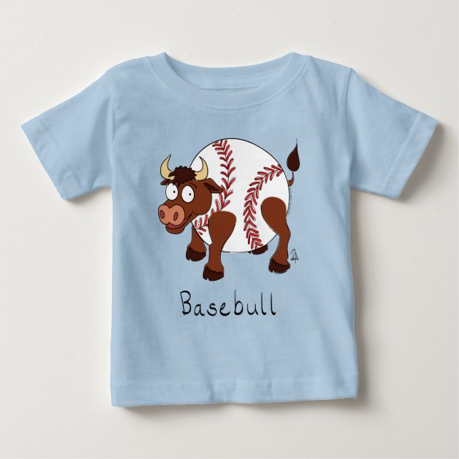 Camiseta De Bebé Béisbol Bull Sports Cute Kids (Anverso)