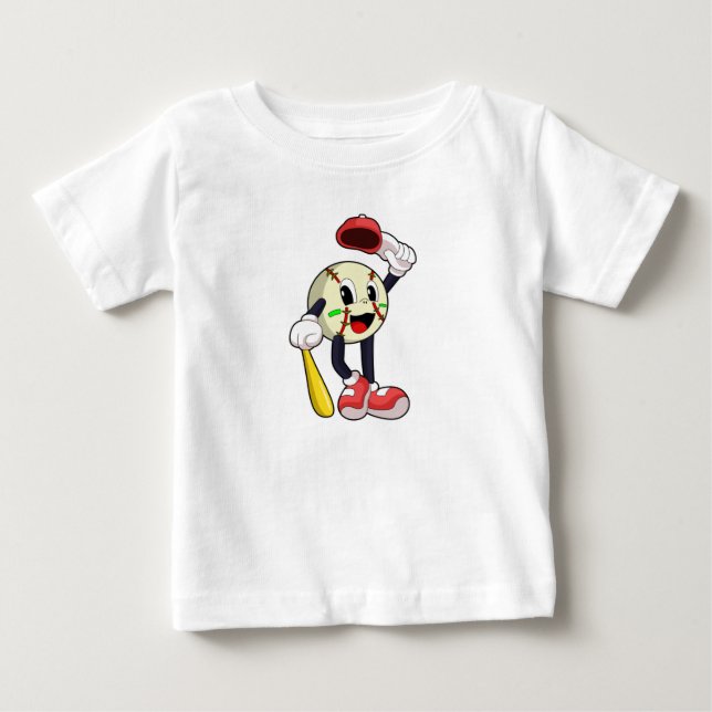 Camiseta De Bebé Béisbol con bate de béisbol (Anverso)