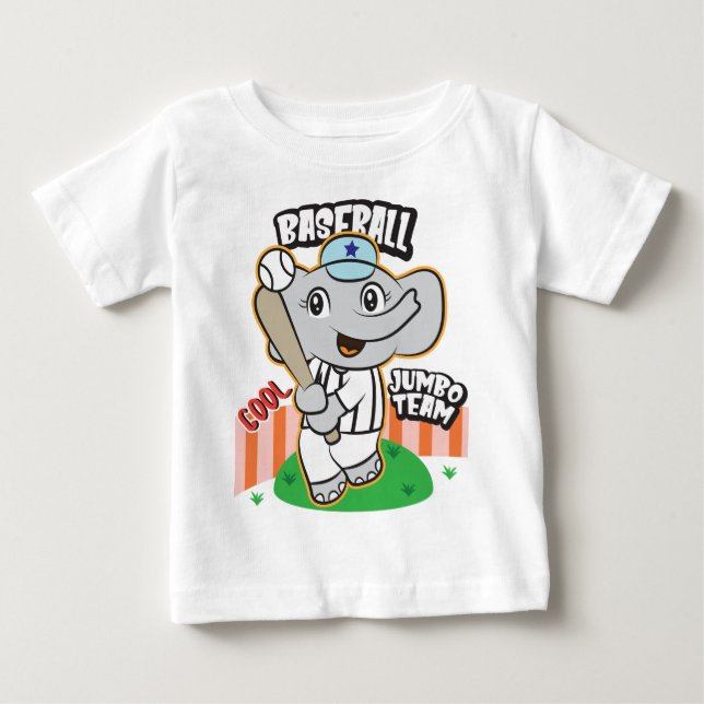 Camiseta De Bebé Béisbol de elefante  (Anverso)