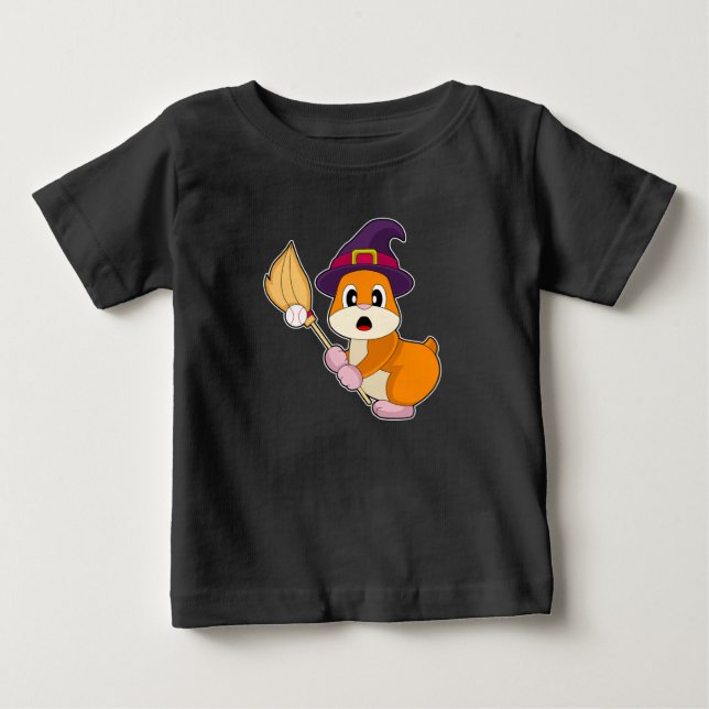 Camiseta De Bebé Béisbol de Halloween de hámster (Anverso)