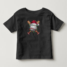 Camiseta De Bebé Béisbol de Navidad Santa Deportes Xmas Fiesta