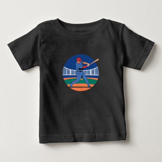 Camiseta De Bebé Béisbol en acción (Anverso)