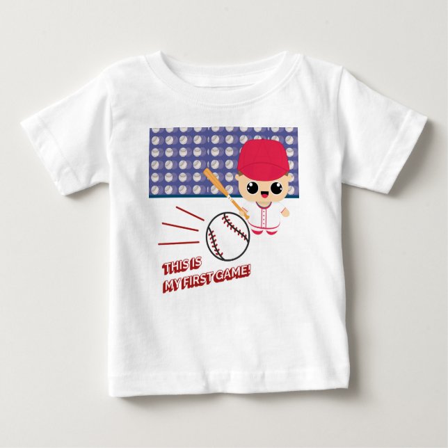 Camiseta De Bebé Béisbol Este es mi primer juego (Anverso)