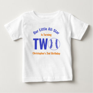 Camiseta De Bebé Béisbol Estelar Cumpleaños 2