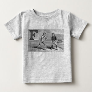 Camiseta De Bebé Béisbol Inicial F Deportes Significado Vintage Fou