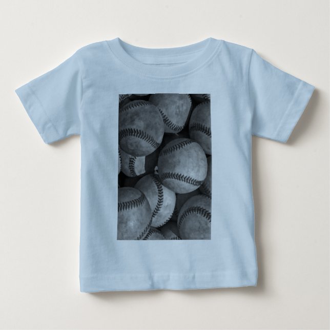 Camiseta De Bebé Béisbol negro y blanco (Anverso)