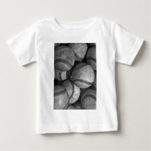 Camiseta De Bebé Béisbol negro y blanco