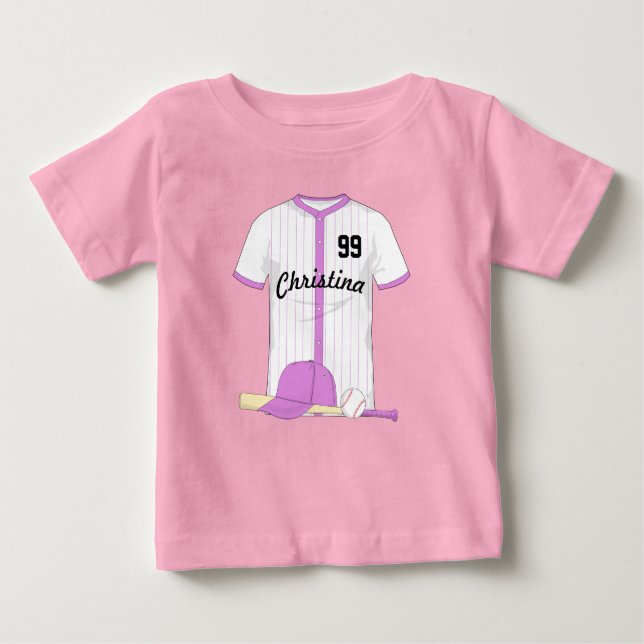 Camiseta De Bebé Béisbol personalizado (Anverso)