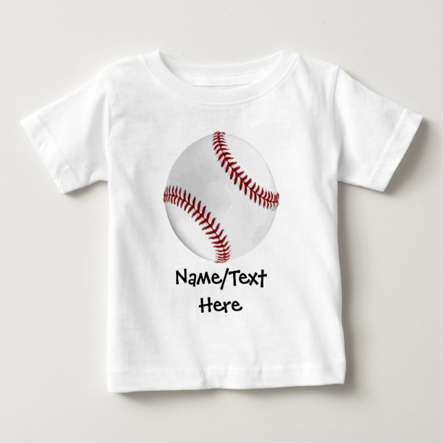 Camiseta De Bebé Béisbol personalizado en niños verdes (Anverso)