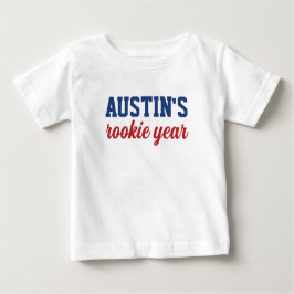 Camiseta De Bebé Béisbol Primer Año de los Rookies de Cumpleaños