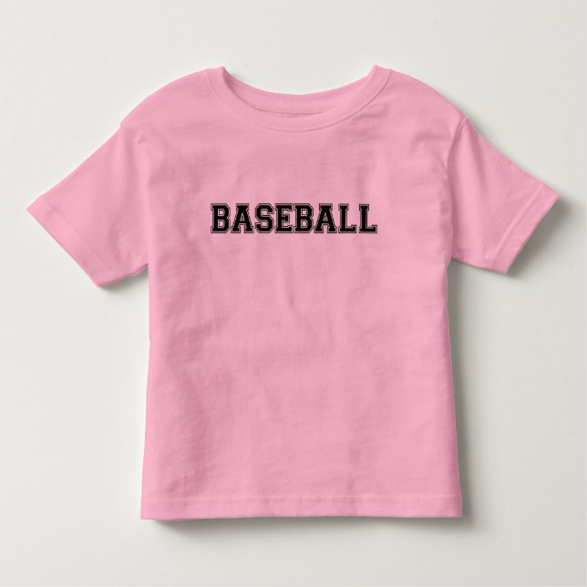 Camiseta De Bebé Béisbol Toddler Ringer T-Shirt (Rosa) (Anverso)