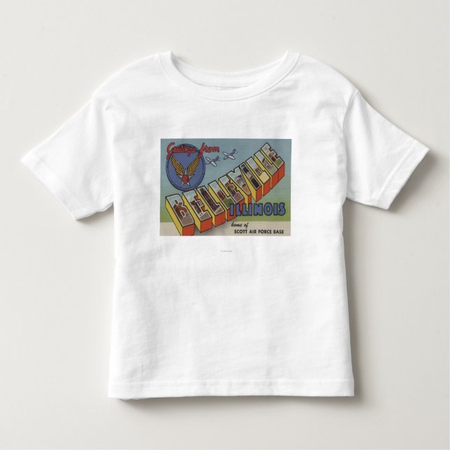Camiseta De Bebé Belleville, Illinois - escenas grandes de la letra (Anverso)