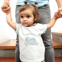 Belleza moderna Pastel azul oveja y nombre de niño