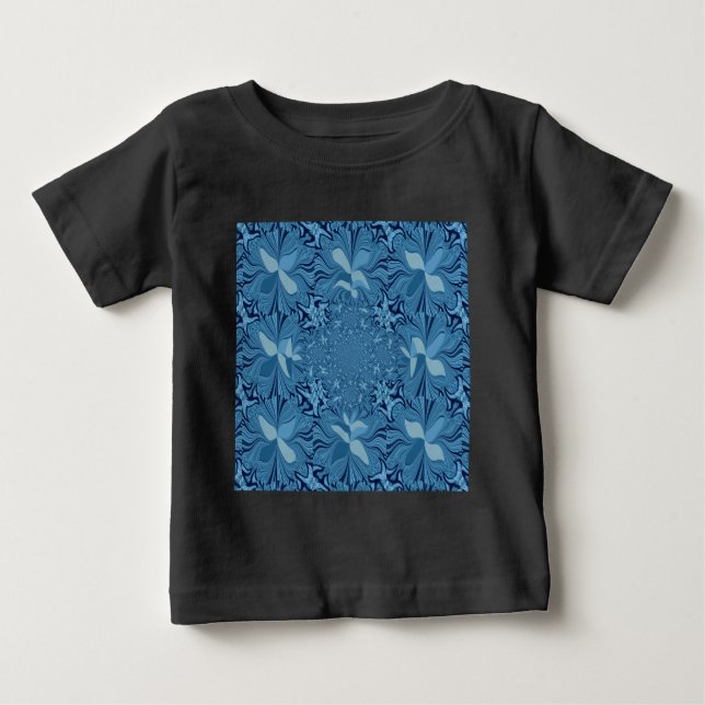 Camiseta De Bebé Bello arte asombroso iridiscente azul caleidoscopi (Anverso)