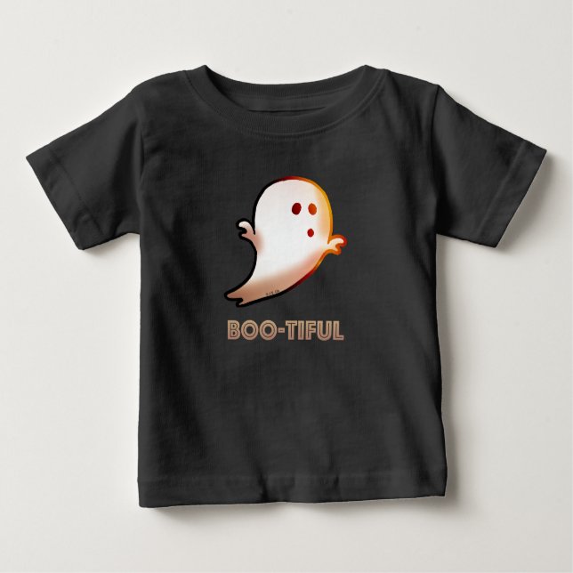 Camiseta De Bebé Bello arte fantasma de Halloween (Anverso)