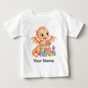 Camiseta De Bebé Bello Castillo de Bloques de Dragón de Bebé Person