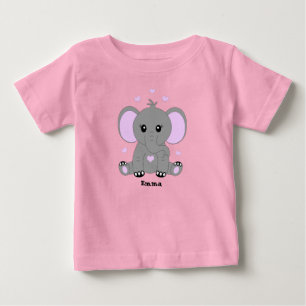 Camiseta De Bebé Bello elefante bebé rosa para niñas