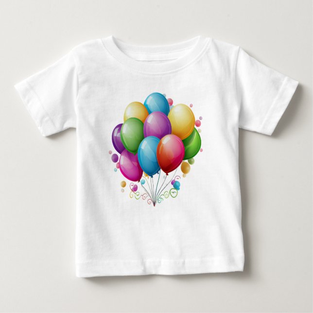 Camiseta De Bebé Bellos globos de cumpleaños (Anverso)