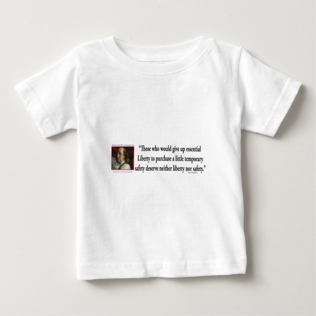 Camiseta De Bebé Ben Franklin sobre la Libertad (Anverso)