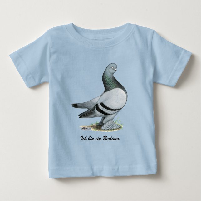 Camiseta De Bebé Berliner Tumbler Pigeon Blue Bar (Anverso)