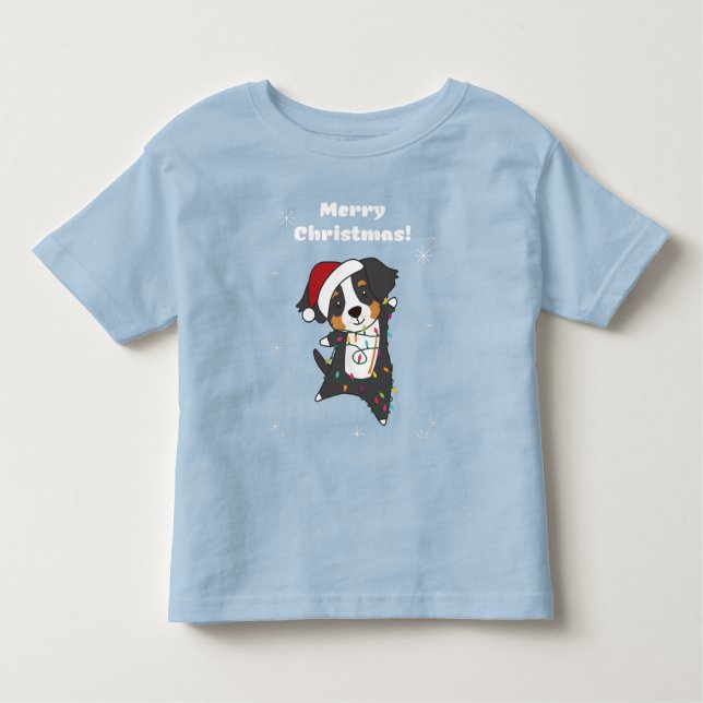 Camiseta De Bebé Bernese Feliz Navidad Navidades felices perros Tod (Anverso)