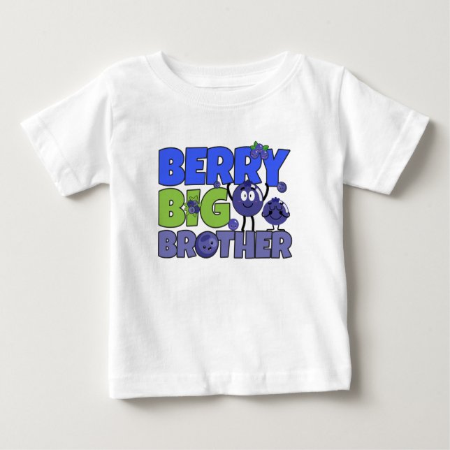 Camiseta De Bebé Berry Big Brother - Sibling Blueberry Pun (Anverso)