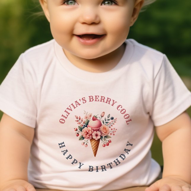 Camiseta De Bebé Berry Guay Happy Birthday Ice Cream Fiesta (Subido por el creador)