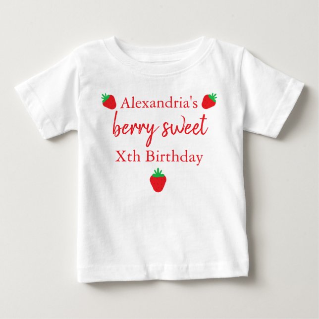 Camiseta De Bebé Berry Sweet Birthday (Anverso)