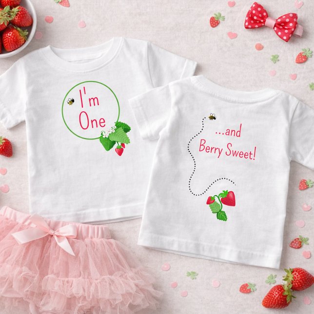 Camiseta De Bebé Berry Sweet “I’m One” First Birthday (Subido por el creador)