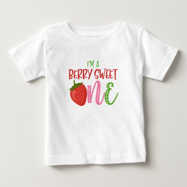 Camiseta De Bebé Berry Sweet ONE First Birday Shirt (Anverso)