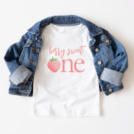Camiseta De Bebé Berry Sweet One Strawberry First Birthday Shirt