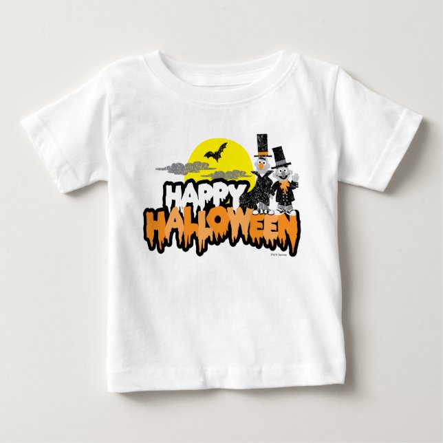 Camiseta De Bebé Bert y Ernie | Feliz Halloween (Anverso)