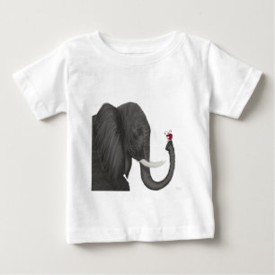 Camiseta De Bebé Bertha, El Elefante Adorable Y La Mariquita Cuidad