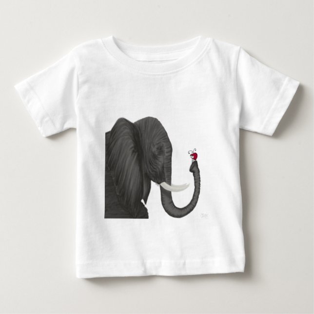 Camiseta De Bebé Bertha, El Elefante Adorable Y La Mariquita Cuidad (Anverso)