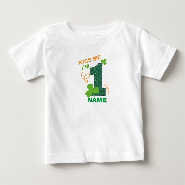 Camiseta De Bebé Bésame, cumpleaños, primera patrona irlandesa (Anverso)