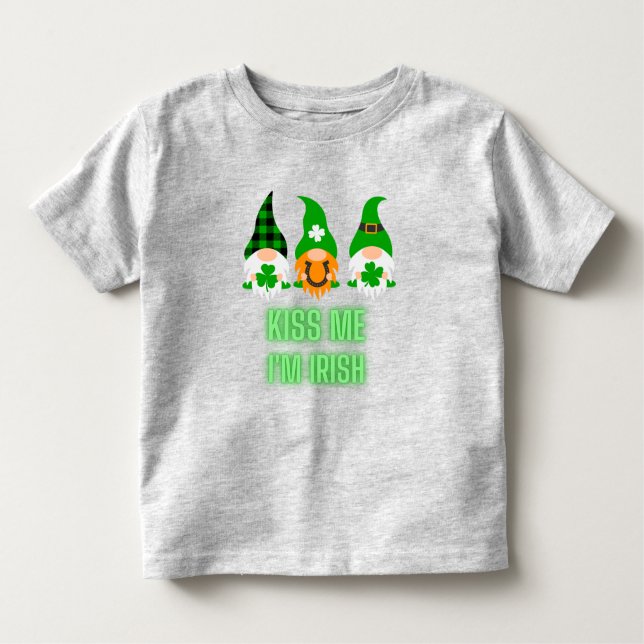 Camiseta De Bebé Bésame soy irlandés St. Patrick's Day Gnome Shamro (Anverso)