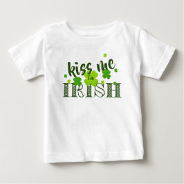 Camiseta De Bebé Bésame soy irlandés Trébol Verde Afortunado St Pad