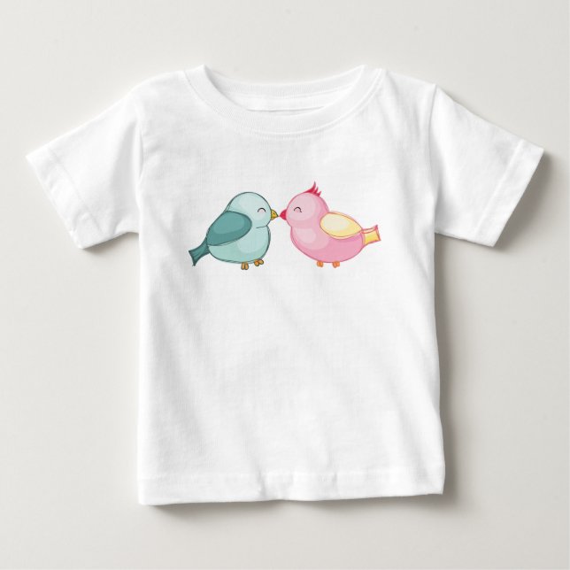 Camiseta De Bebé Besando aves (Anverso)