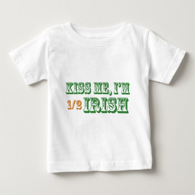 Camiseta De Bebé Béseme que soy a medias irlandés (Anverso)
