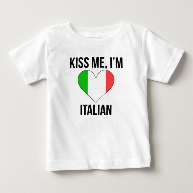 Camiseta De Bebé Béseme que soy italiano (Anverso)