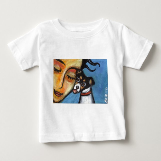 Camiseta De Bebé Beso de Terrier de rata (Anverso)