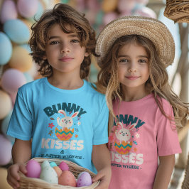 CAMISETA DE BEBÉ BESOS DE CONEJO Y DESEOS DE PASCUA