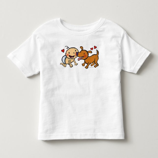 Camiseta De Bebé Besos de la nariz del bebé del perro (Anverso)