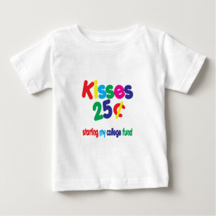 Camiseta De Bebé BESOS fondo de la universidad de 25 centavos…