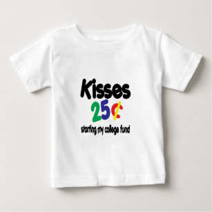 Camiseta De Bebé Besos que ahorran el fondo de la universidad