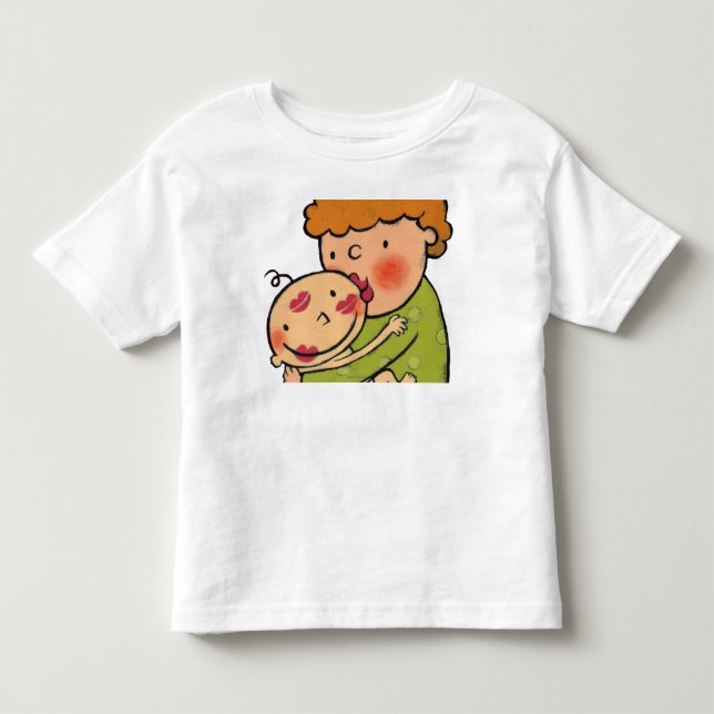 Camiseta De Bebé Besos rosados del lápiz labial de la abuela para (Anverso)