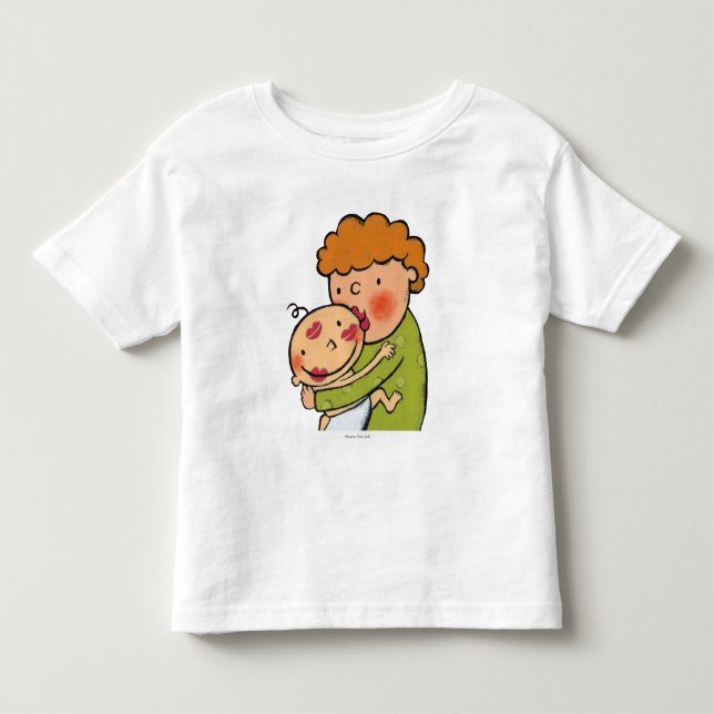 Camiseta De Bebé Besos rosados del lápiz labial de la abuela para (Anverso)