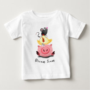 Camiseta De Bebé Best Friends Piggy Chick and Mouse Baby T-Shirt